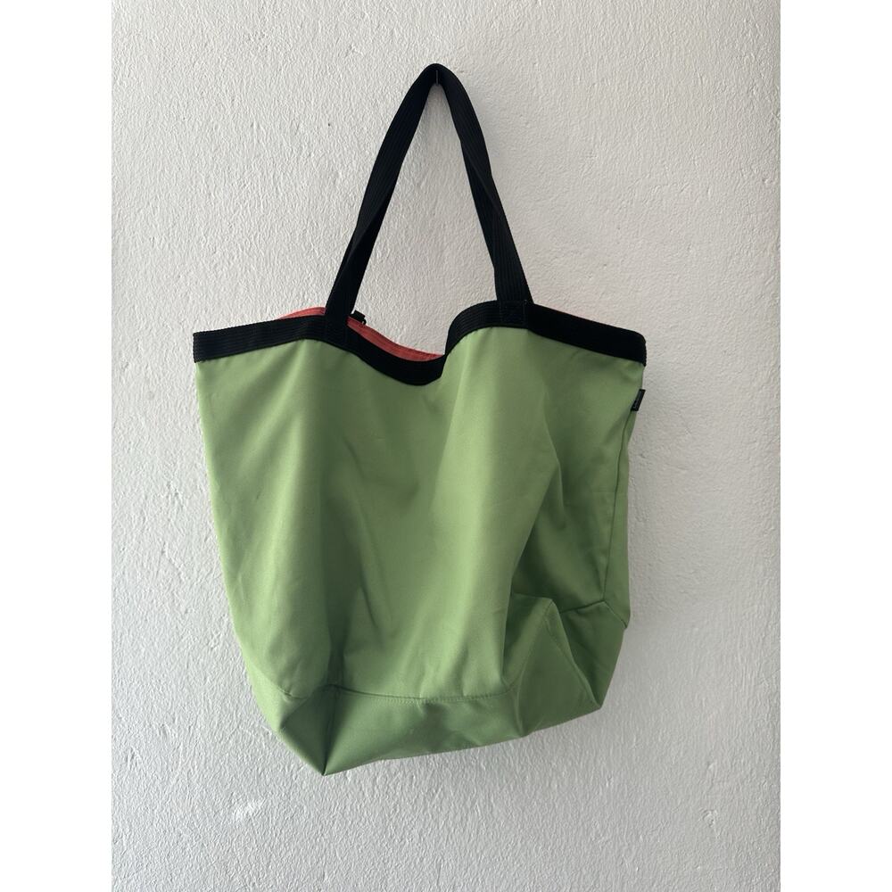 L.L. Bean Everyday Lightweight Nylon Green Handles Utility Large Book Tote Bag